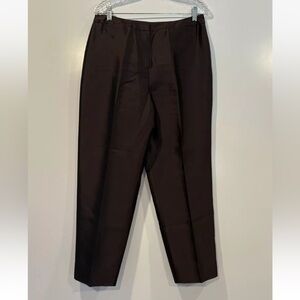 Talbots‎ Brown Silk Shantung Pants Womens Size 12 (1704)